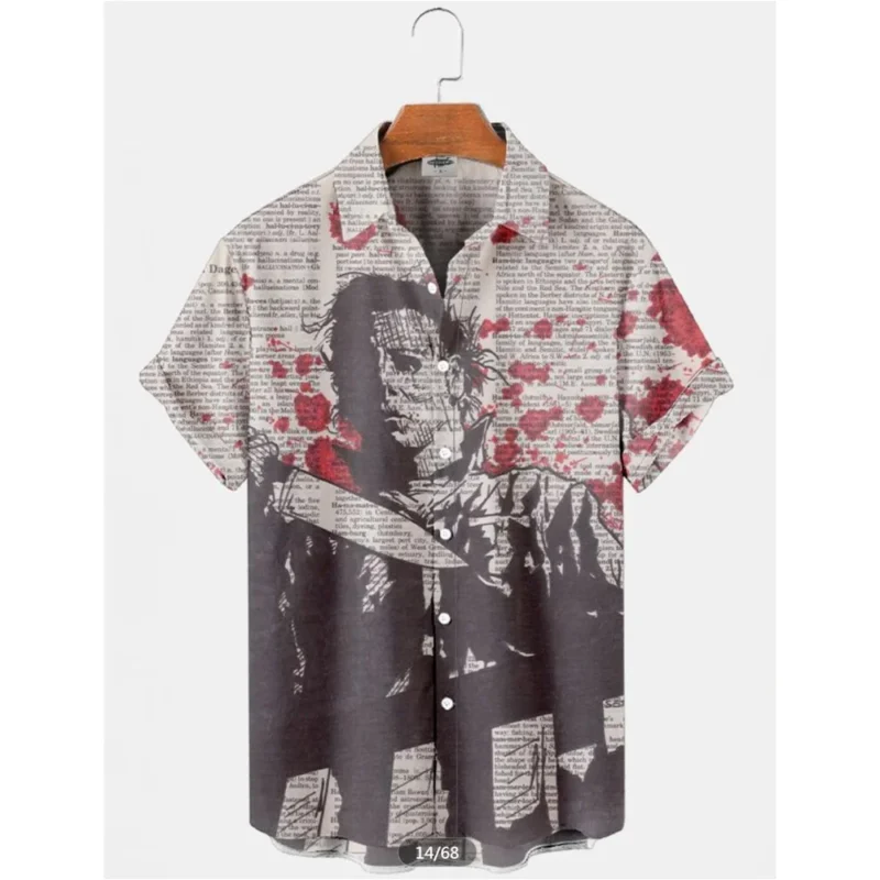 2024 Retro Casual Collar Man's Hawaiian Shirt Cotton With Costume Short Sleeve Top Designer Camisa Floral Masculina