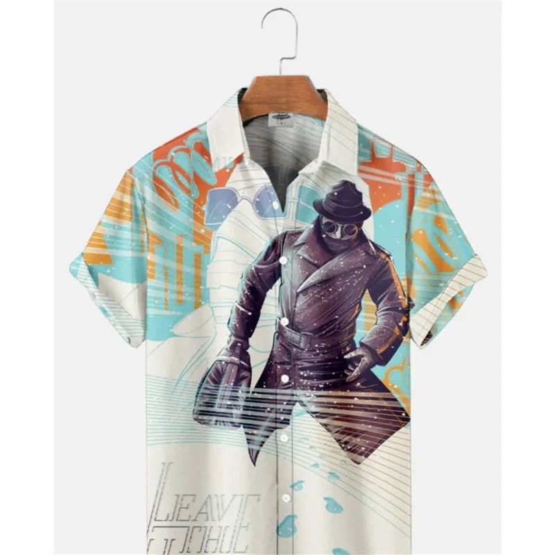 2024 Retro Casual Collar Man's Hawaiian Shirt Cotton With Costume Short Sleeve Top Designer Camisa Floral Masculina