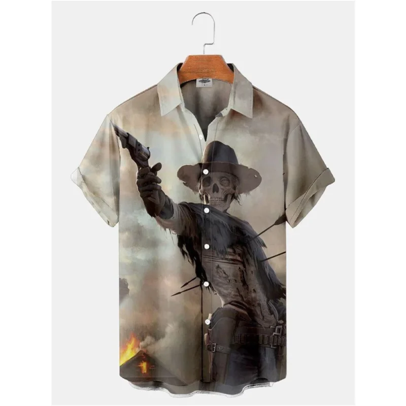 2024 Retro Casual Collar Man's Hawaiian Shirt Cotton With Costume Short Sleeve Top Designer Camisa Floral Masculina