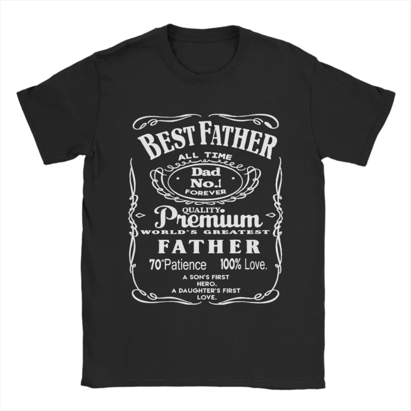 Best Father Ever T-Shirt Premium Quality Dad Shirt with Vintage Label Style Great Gift for Father’s Day Tee Clothes