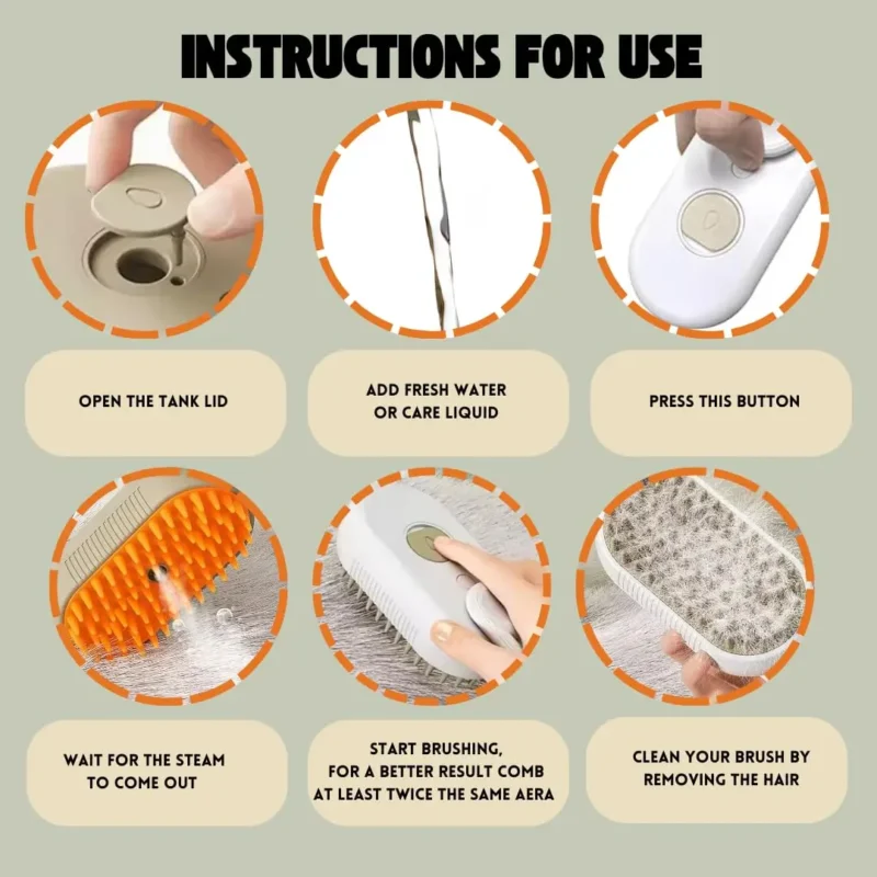 Pet Cleaning Brush Steam Spray - Image 5