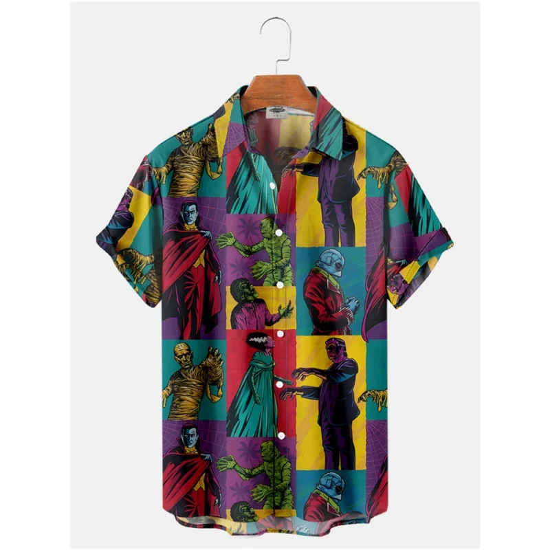 2024 Retro Casual Collar Man's Hawaiian Shirt Cotton With Costume Short Sleeve Top Designer Camisa Floral Masculina