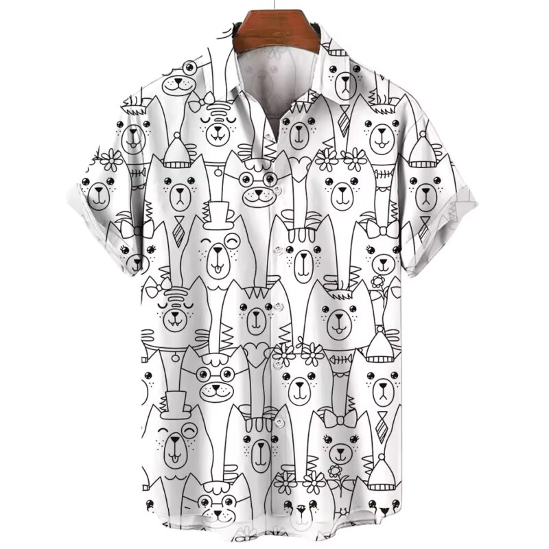 Fashion Cartoon Line Cat Pattern
