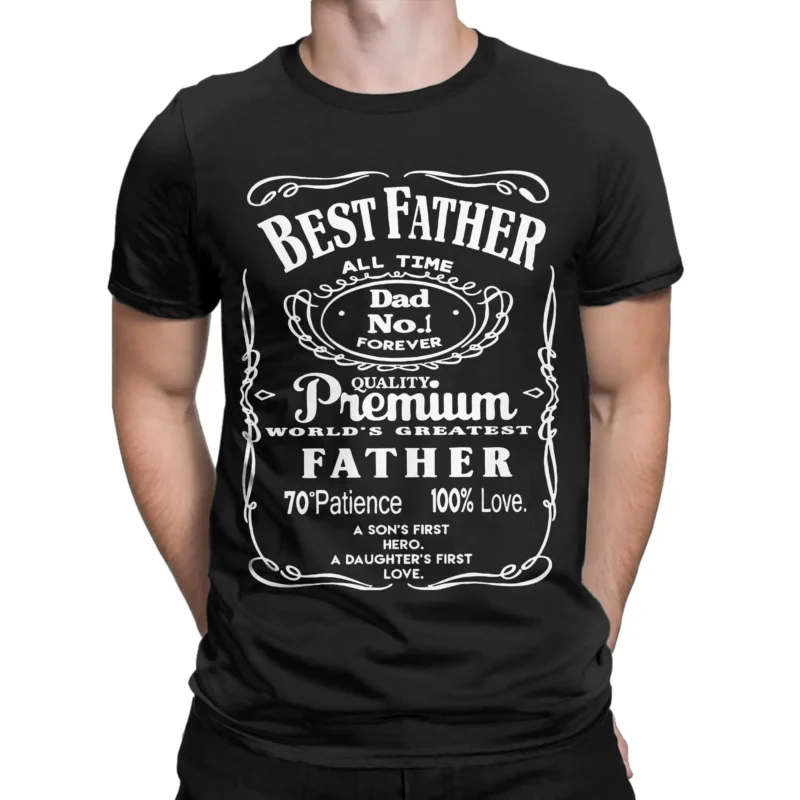 Best Father Ever T-Shirt Premium Quality Dad Shirt with Vintage Label Style Great Gift for Father’s Day Tee Clothes - Image 2