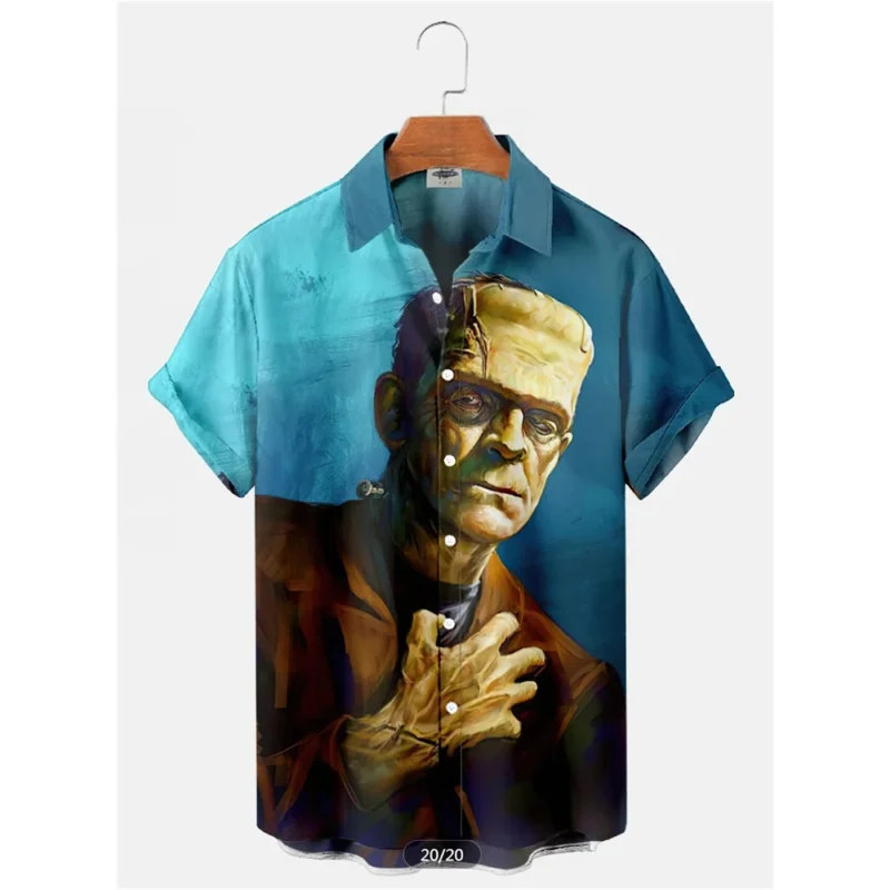 2024 Retro Casual Collar Man's Hawaiian Shirt Cotton With Costume Short Sleeve Top Designer Camisa Floral Masculina