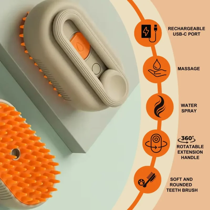 Pet Cleaning Brush Steam Spray - Image 2