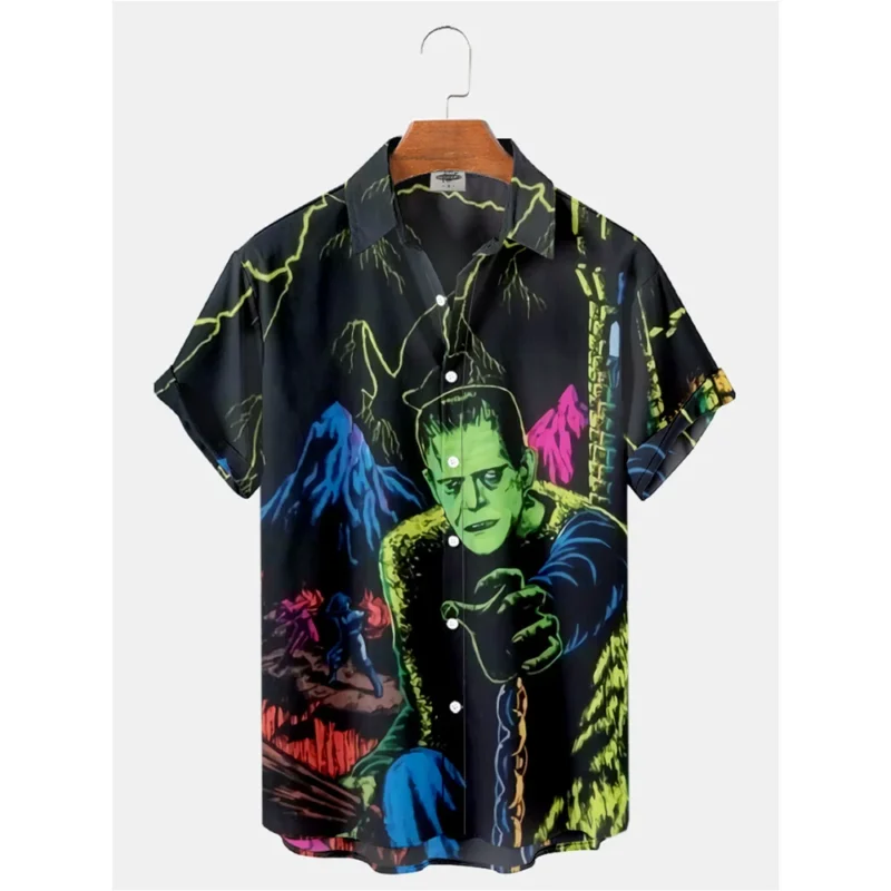 2024 Retro Casual Collar Man's Hawaiian Shirt Cotton With Costume Short Sleeve Top Designer Camisa Floral Masculina
